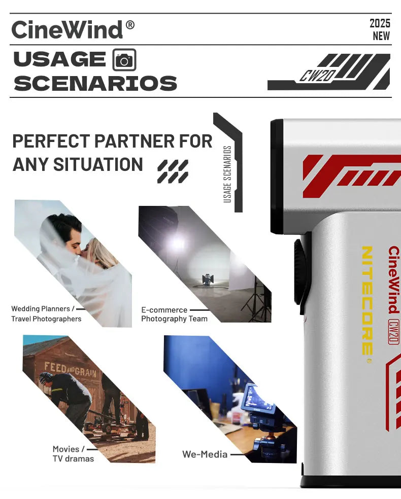 Multipurpose Pocket Photography Fan Electric Portable Fan Stepless Wind Blower 100W High Power Brushless Motor