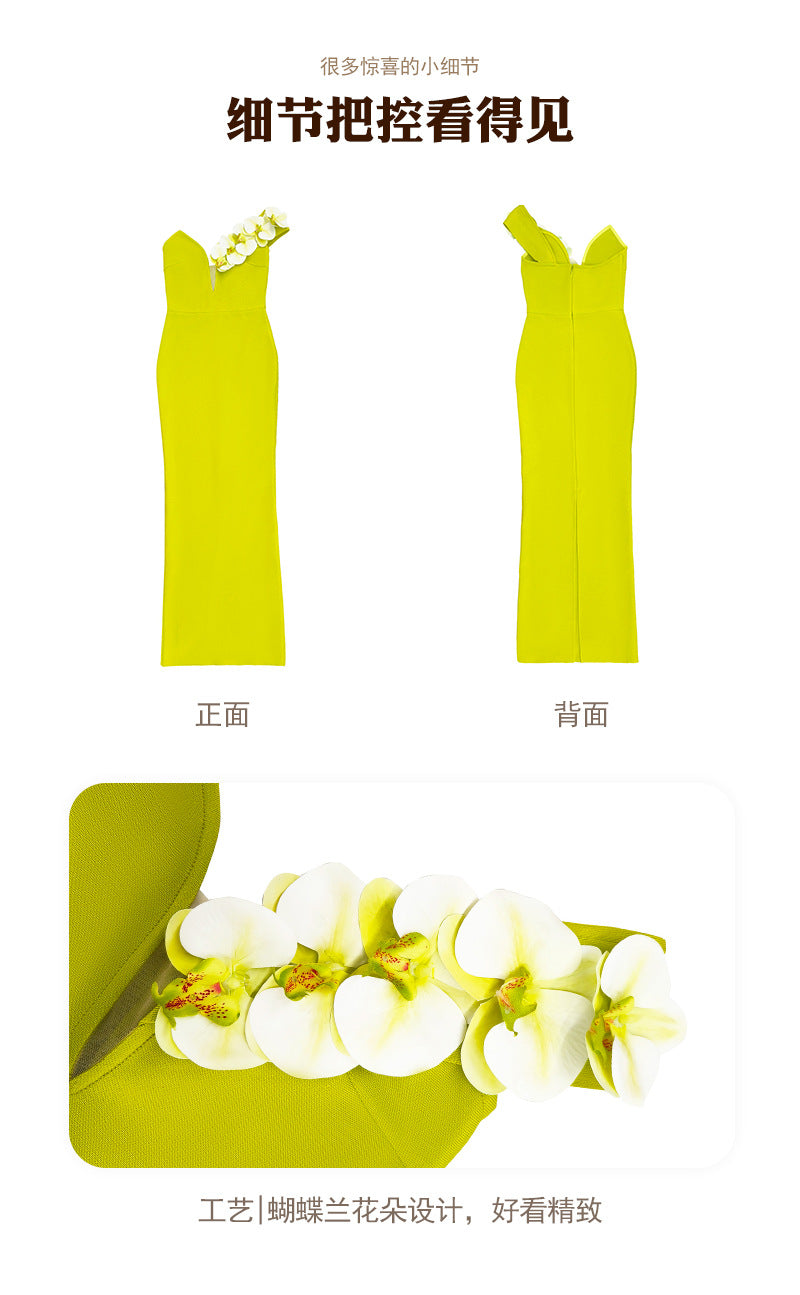 Evening Dress BandageDress Elegant Flower Shoulder dress Banquet Party Party Bandage Dress