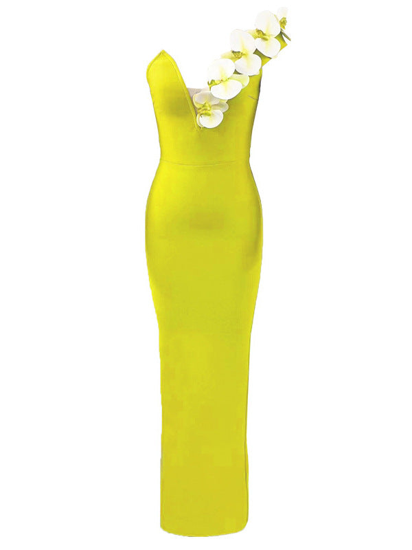 Evening Dress BandageDress Elegant Flower Shoulder dress Banquet Party Party Bandage Dress