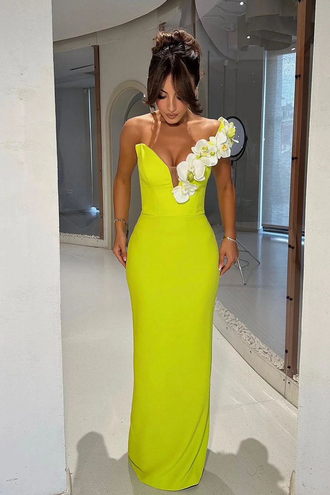 Evening Dress BandageDress Elegant Flower Shoulder dress Banquet Party Party Bandage Dress