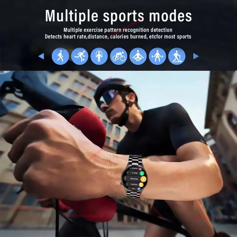 2026 New Smart Watch Men AMOLED HD Screen GPS Motion Trajectory Heart Rate Bluetooth Calls SmartWatch Waterproof For Android iOS