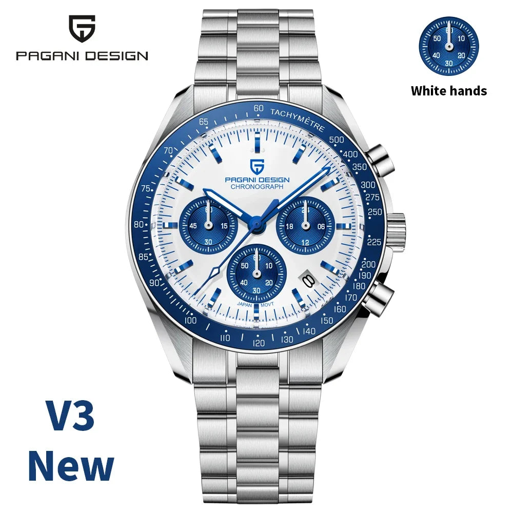 PAGANI DESIGN 2026 New V5 PD1701 Men's Watches Luxury Quartz Watch Men Sport Speed Chronograph AR Sapphire glass 100M Waterproof