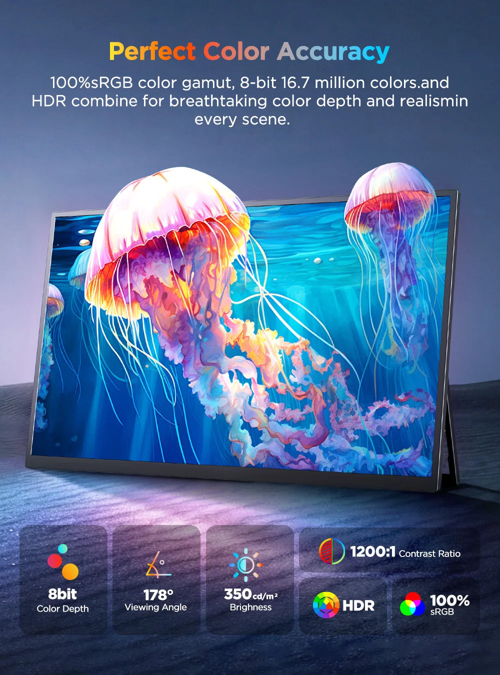 UPERFECT 4K Portable Touchscreen Monitor 15.7" IPS HDR HDMI USB-C3.1 Travel Display For Laptop MacBook PC Surface PS5 XBOX Phone