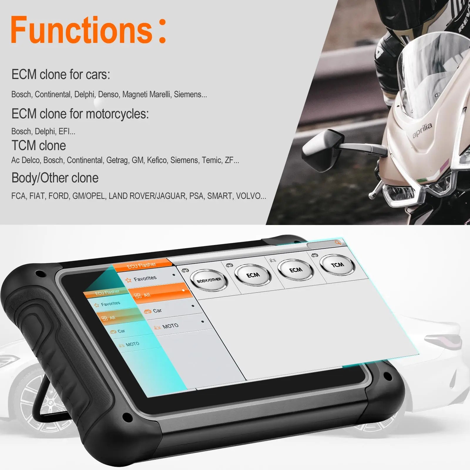OBDSTAR DC706 ECU Tool Full Version ECM+TCM+BODY for Cars and Motorcycles
