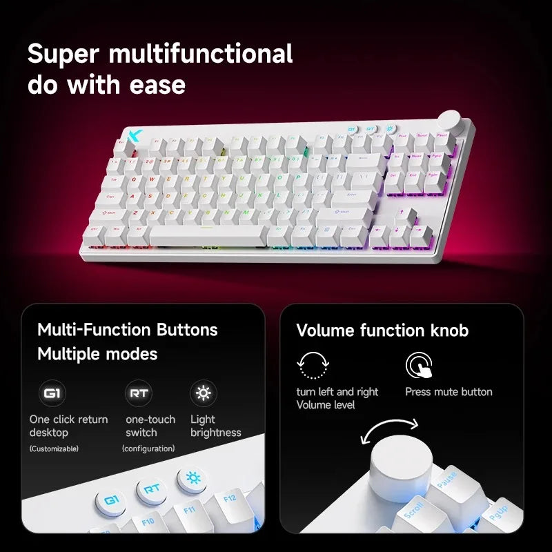 Mchose Mix87 Magnetic Swtich Keyboard Wired Gaming Keyboard 8K+256K Esport 0.08ms Low Latency E-Sports Custom Gamer Accessories