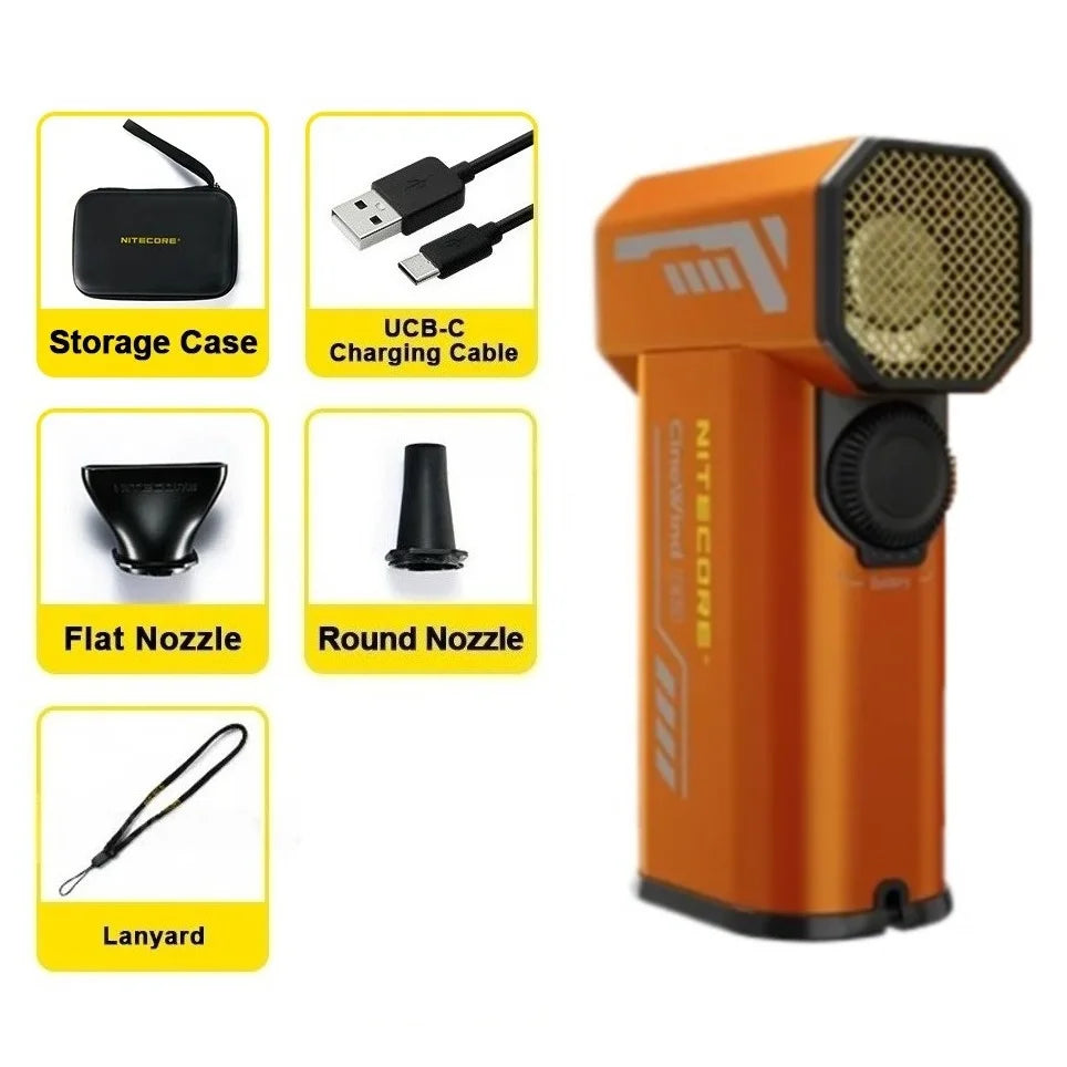 Multipurpose Pocket Photography Fan Electric Portable Fan Stepless Wind Blower 100W High Power Brushless Motor