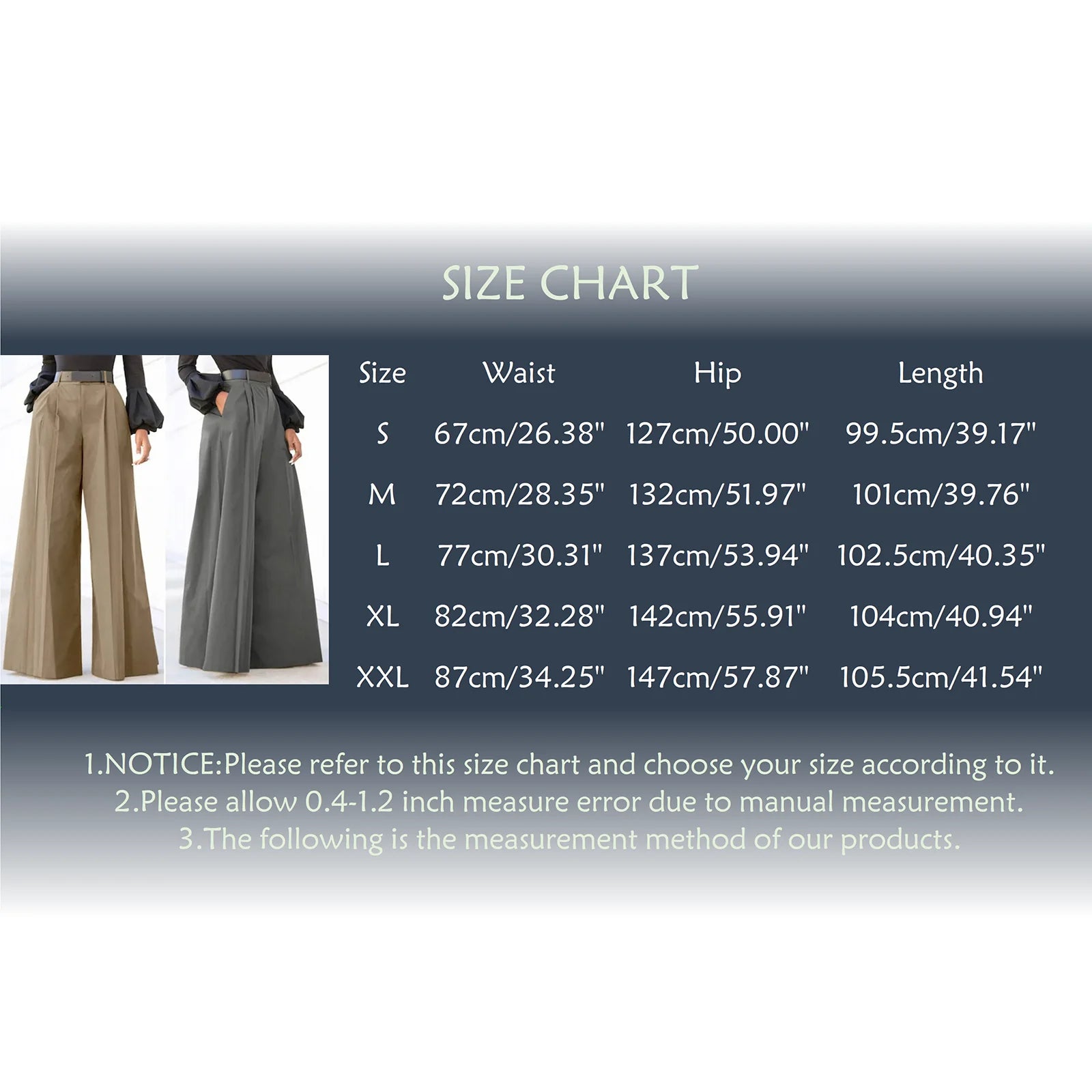 Womens' Comfy Baggy Trousers With Pockets Fashion Wide Leg Trousers Elegant Party High Waist Pants For Fine Woman Feminina