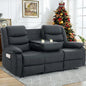 3 Seater Recliner Sofa,Built In Console & Drop Down Table,Cup Holders,Living Room Furniture, Custom