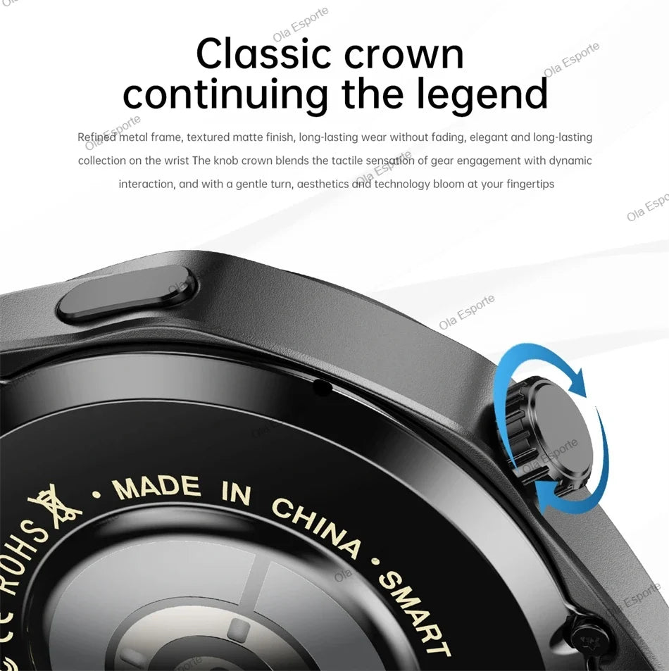 2026 New Smart Watch Men AMOLED HD Screen GPS Motion Trajectory Heart Rate Bluetooth Calls SmartWatch Waterproof For Android iOS