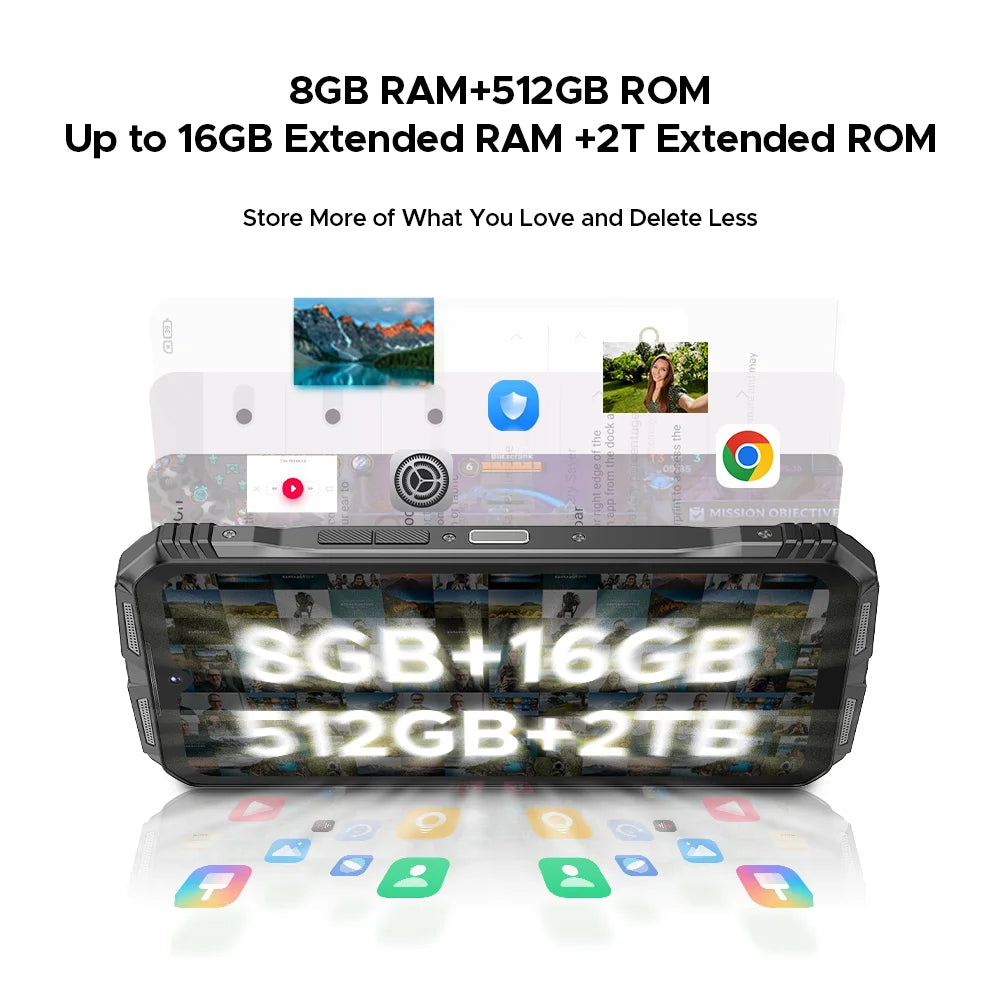 Global Version DOOGEE S118 Pro 5G Rugged Phone Dimensity 7050 10800mAh Battery 6.6'' FHD 120Hz 8GB RAM 512GB ROM Cell Phone NFC