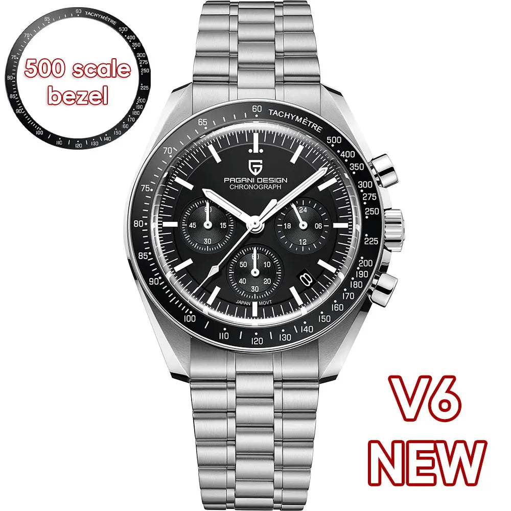 PAGANI DESIGN 2026 New V5 PD1701 Men's Watches Luxury Quartz Watch Men Sport Speed Chronograph AR Sapphire glass 100M Waterproof
