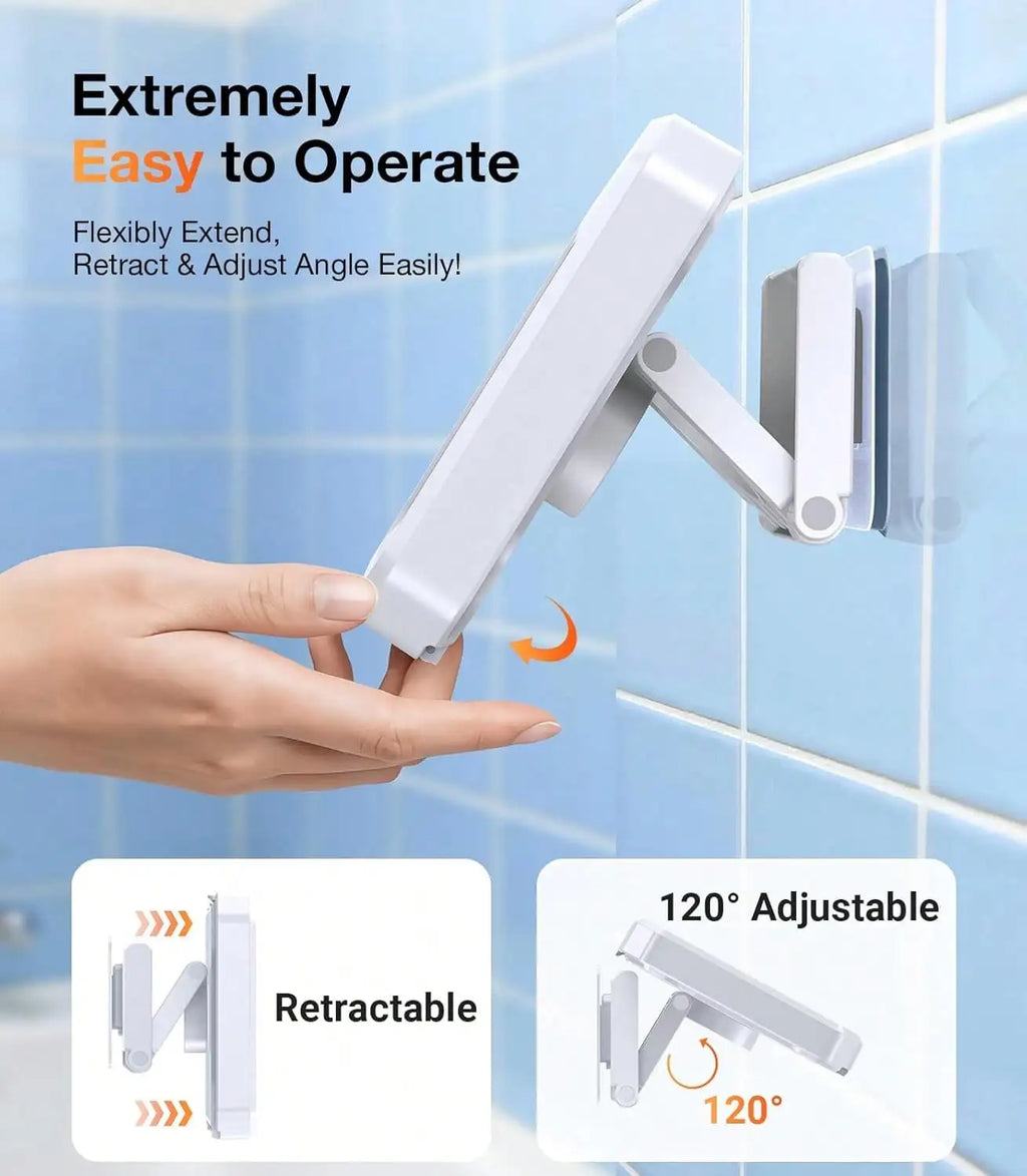 Waterproof Shower Phone Holder, 360° Adjustable Retractable Wall Mount Stand, Hands-Free Bathroom Phone Holder For Shower, Compatible With Most Smartphones