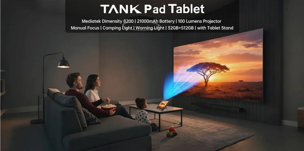 8849 TANK PAD Unihertz Rugged Tablet with Projector 100Lumens 5G Android 15 512GB 21000mAh 11 inch Waterproof Phone Tablet 2026