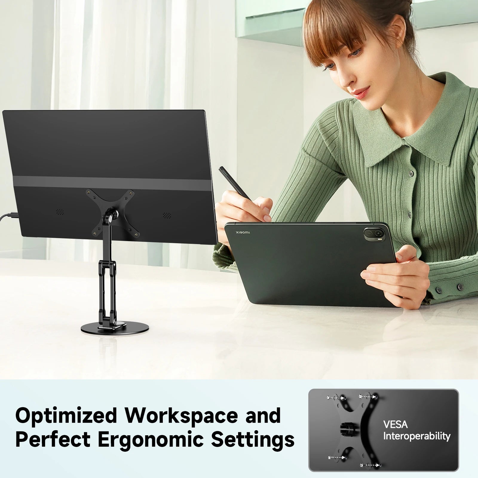 UPERFECT 15.6 inch Portable Monitor Touchscreen 1080P 10-Point Touch Gaming Display With Protective Sleeve VESA For Laptop Phone