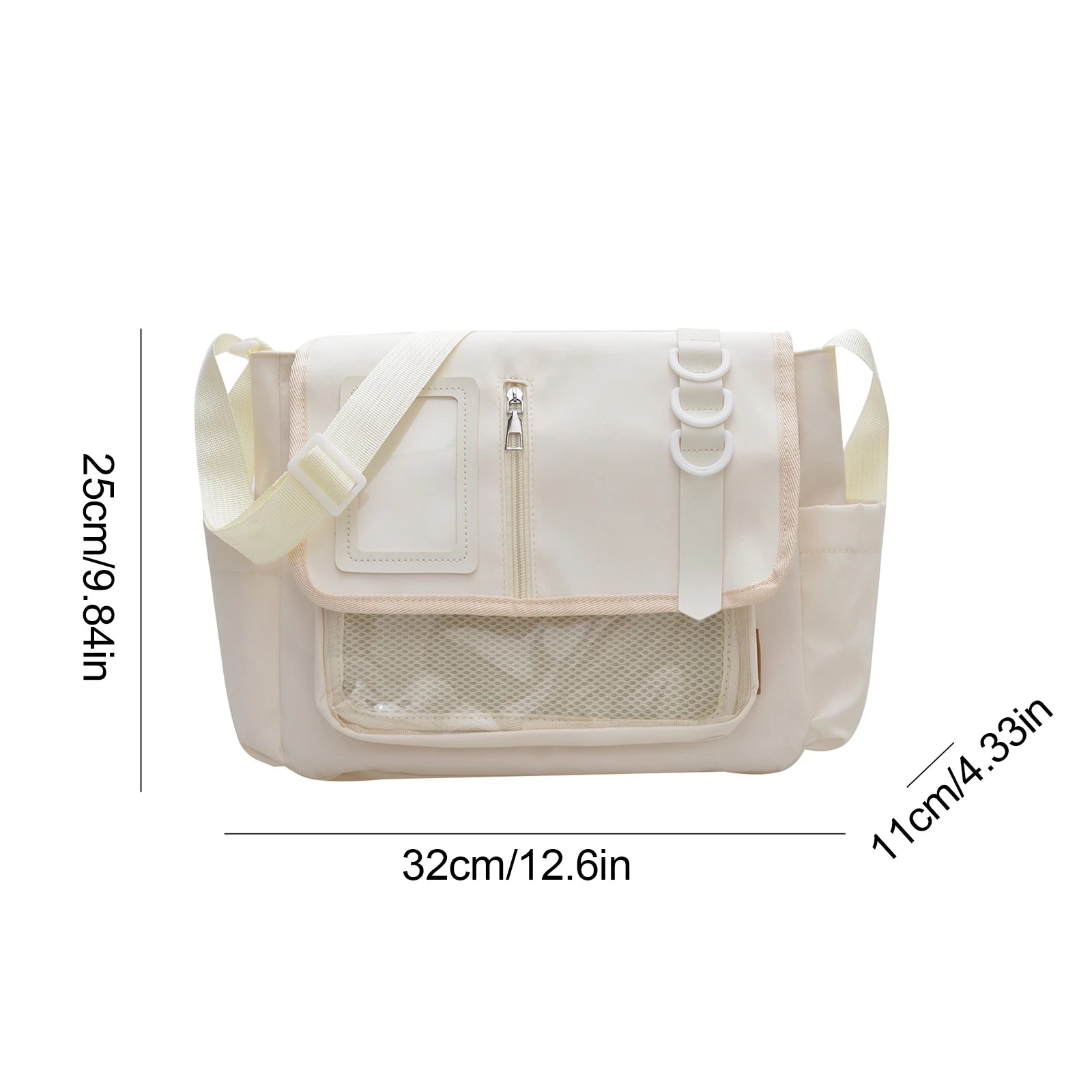 Fashion Y2K Japanese Crossbody Bags Lightweight Transparent Itabag Teenage Casual School Bag Girls Solid Color Shoulder Bag