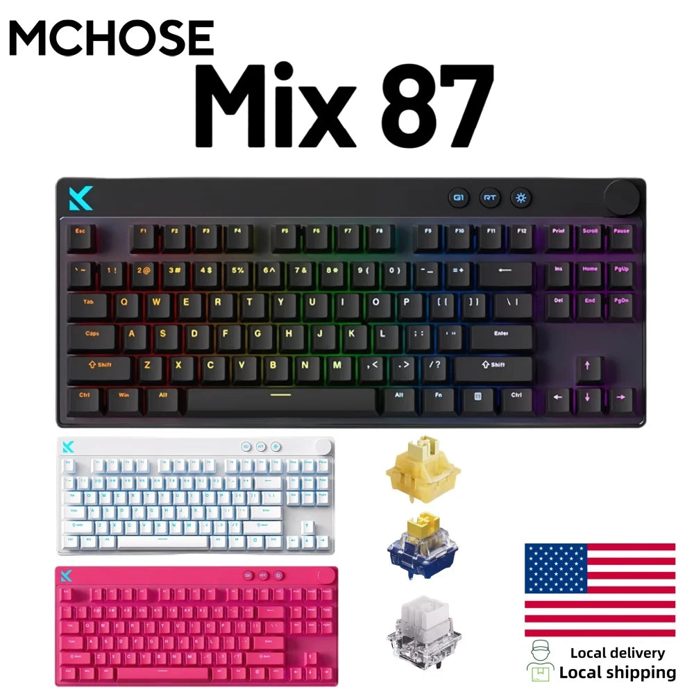 Mchose Mix87 Magnetic Swtich Keyboard Wired Gaming Keyboard 8K+256K Esport 0.08ms Low Latency E-Sports Custom Gamer Accessories