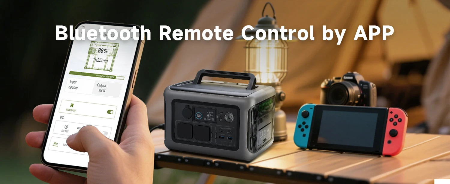 ALLPOWERS R600 Portable Power Station 600W 299Wh LiFePO4 Solar Generator with 2x600W (1200W Surge) AC Outlet for Camping RV Home