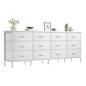 JHK 12  Fabric Cabinet For Living Room Drawers Beside Nightstand Tables Wood Top Entertainment Center Large Fabric TV Consoles for Bedroom Up to 80'' TVs Storage Closet Chest Clothes Display Of Furniture