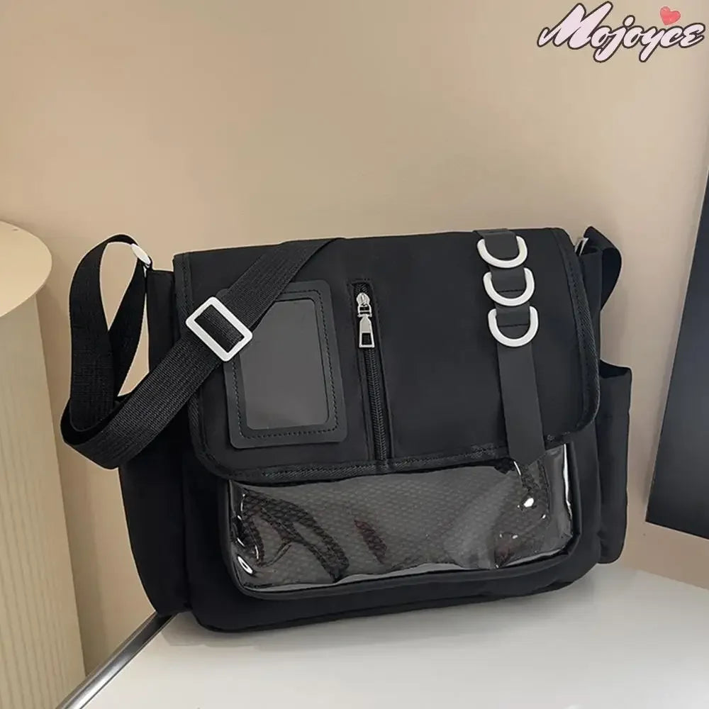 Fashion Y2K Japanese Crossbody Bags Lightweight Transparent Itabag Teenage Casual School Bag Girls Solid Color Shoulder Bag