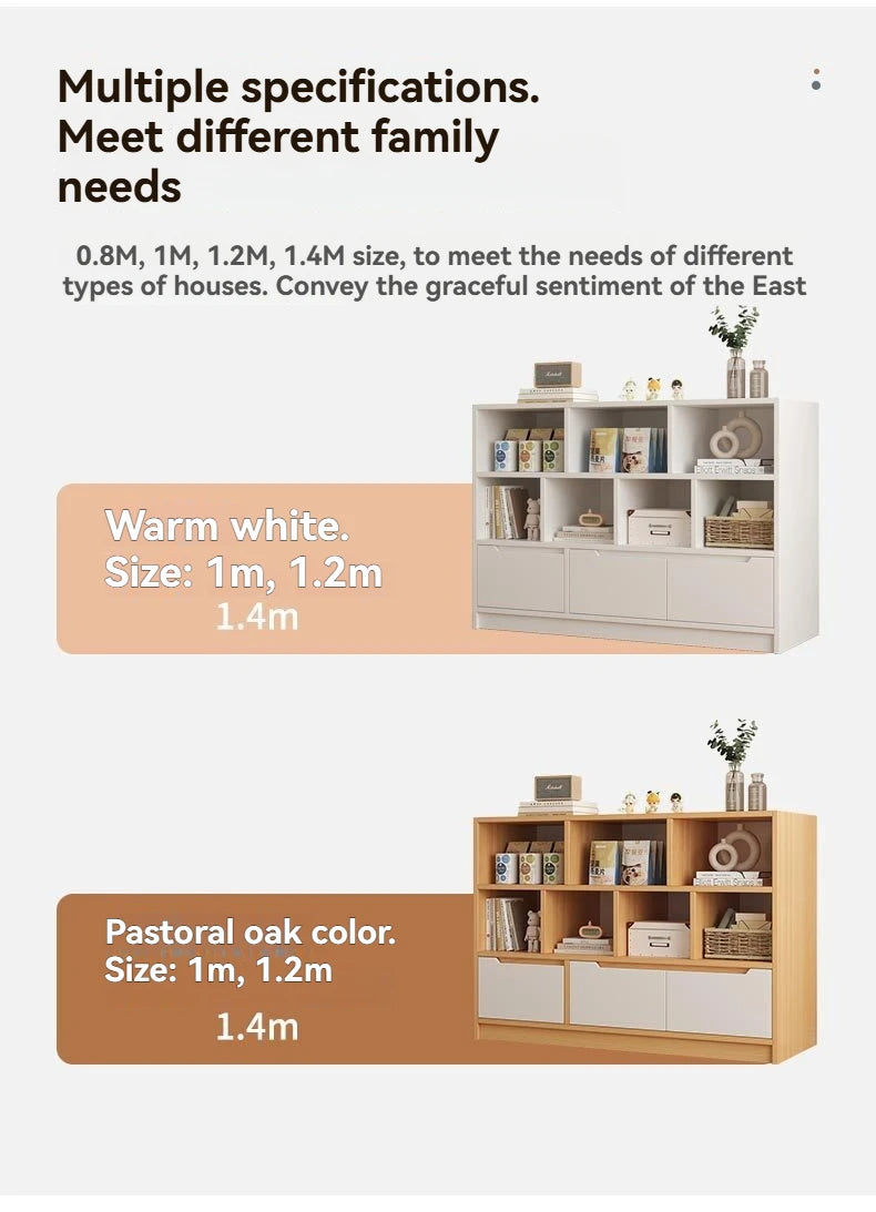 Bookshelf floor to ceiling household multifunctional storage rack living room large capacity multi-layer display cabinet simple