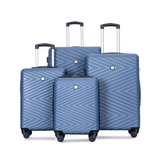 Travelhouse Luggage Set 4-Piece ABS Suitcase With Spinner Wheels, 24 Inch and 28 Inch with TSA Lock, 16, 20 Inch Carry On Luggage