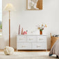 MCQ 5 Drawer Dresser for Bedroom Closet Chest Organizer Furniture TV Stand for Living Room Hallway Wide Fabric Storage Tower with Wooden Top and Metal Frame