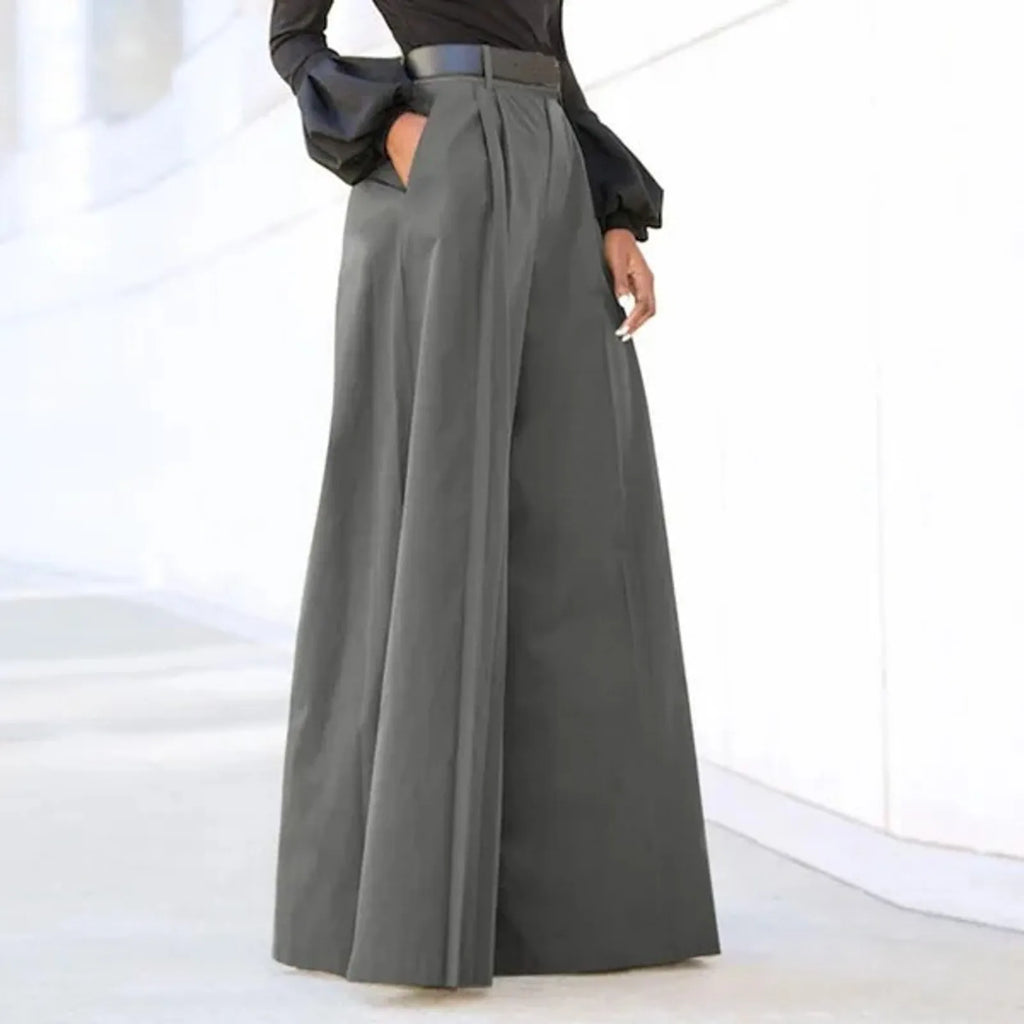 Womens' Comfy Baggy Trousers With Pockets Fashion Wide Leg Trousers Elegant Party High Waist Pants For Fine Woman Feminina