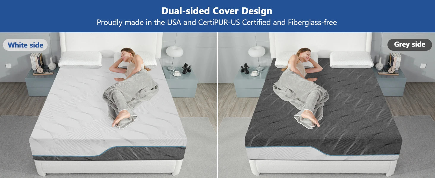 Hcore Queen Size Mattress, 8/10 Inch Medium Firm - Extra Firm Dual Sides Flippable Mattress for Back Pain Relief