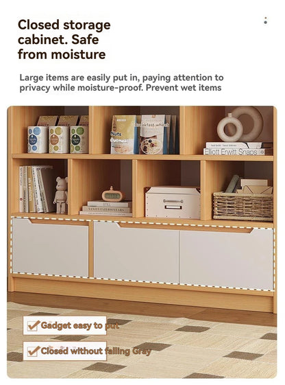 Bookshelf floor to ceiling household multifunctional storage rack living room large capacity multi-layer display cabinet simple