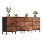 JHK 12  Fabric Cabinet For Living Room Drawers Beside Nightstand Tables Wood Top Entertainment Center Large Fabric TV Consoles for Bedroom Up to 80'' TVs Storage Closet Chest Clothes Display Of Furniture
