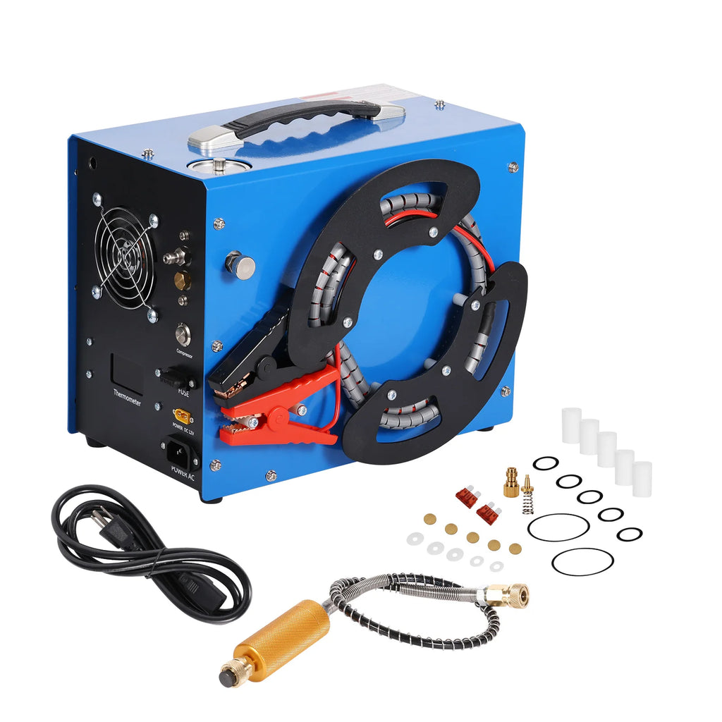 300bar 4500Psi/30Mpa PCP compressor pcp 12v  automatic stop, no oil/water,, 8MM, suitable for paintball/PCP, 220V AC or 12V 5.01