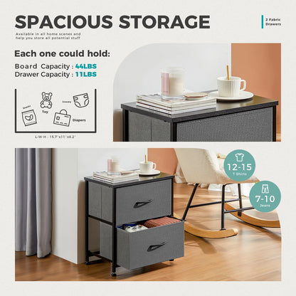 MCQ 2 Fabric Drawers Living Room Cabinet Storage Display Nightstand Bedside Coffee Sofa Tea Table Cabinets For Furniture