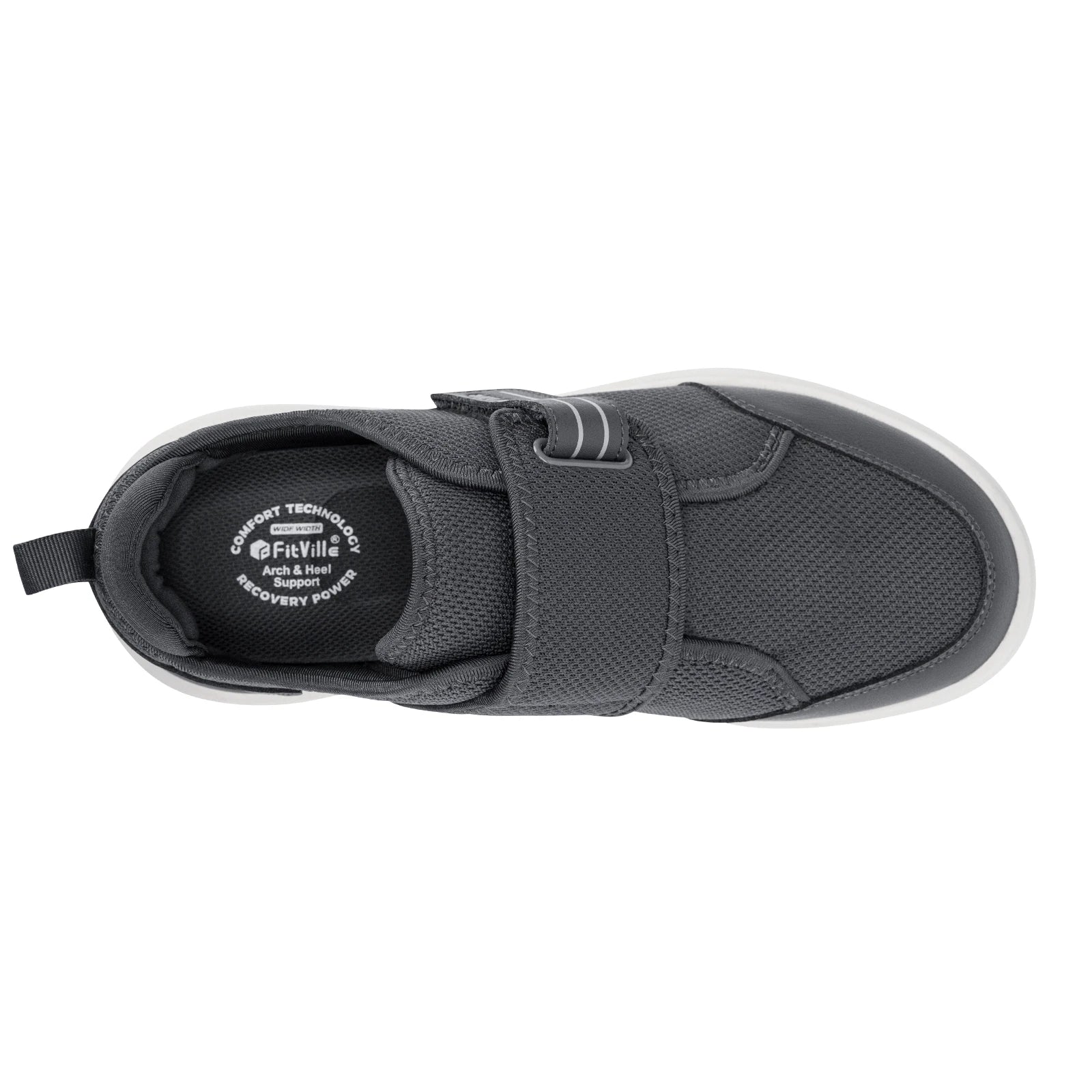 FitVille Diabetic Shoes for Men Extra Wide Hook and Loop Walking Shoes for Elderly for Swollen Feet Foot Pain Relief Neuropathy