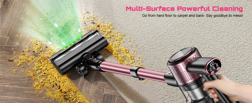 Cordless Vacuum Cleaner, 10 in 1 Stick Vacuum with 55Kpa Powerful Suction, Hose,Lightweight Rechargeable Vacuum Cleaner for Home