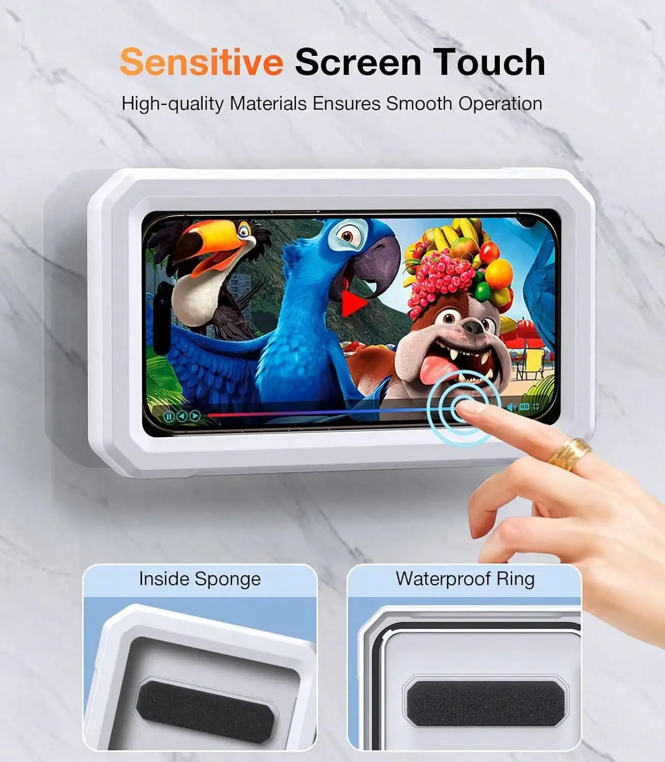 Waterproof Shower Phone Holder, 360° Adjustable Retractable Wall Mount Stand, Hands-Free Bathroom Phone Holder For Shower, Compatible With Most Smartphones
