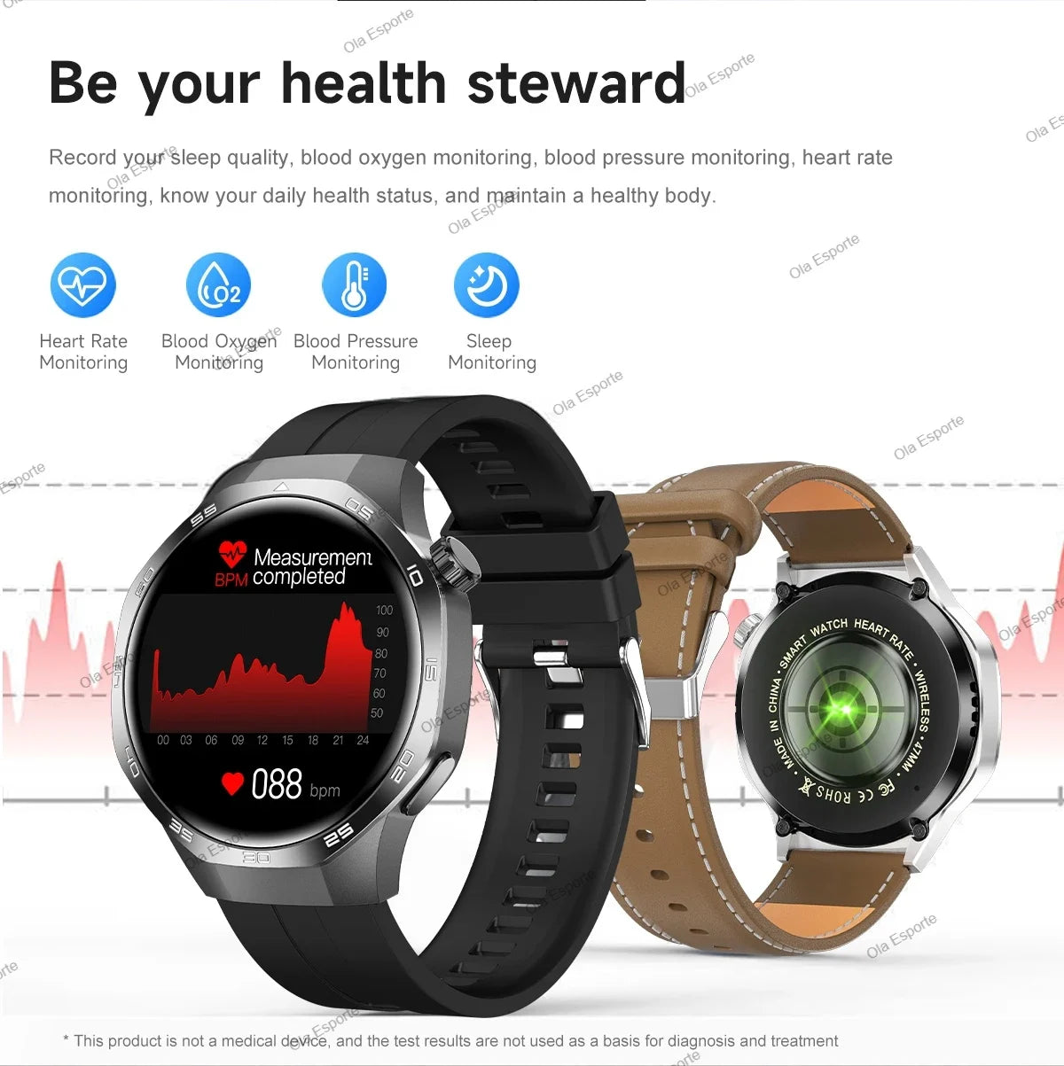 2026 New Smart Watch Men AMOLED HD Screen GPS Motion Trajectory Heart Rate Bluetooth Calls SmartWatch Waterproof For Android iOS