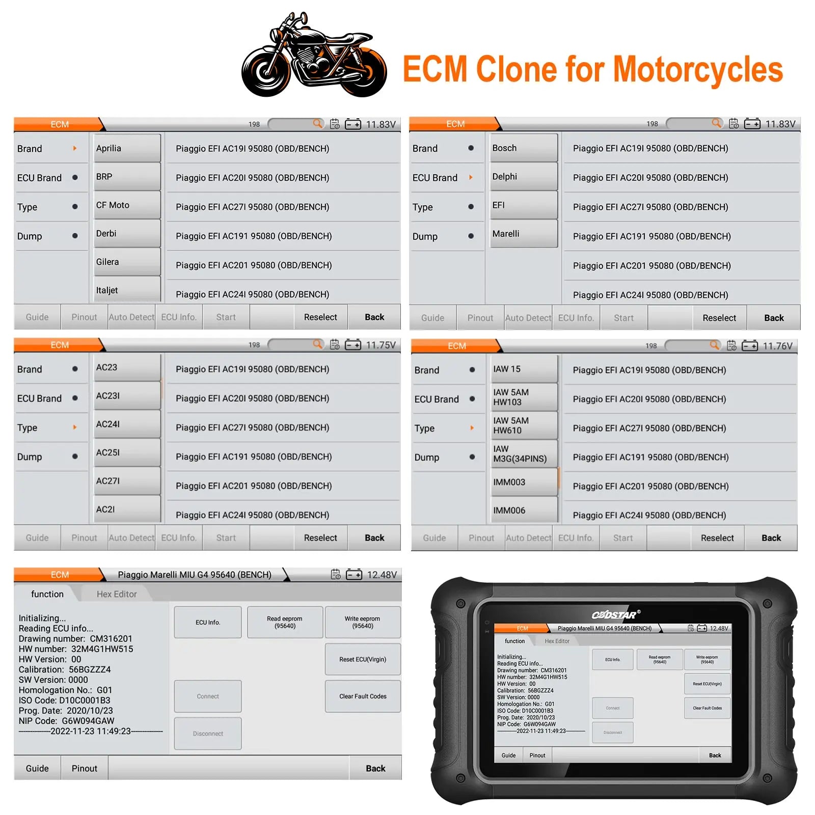 OBDSTAR DC706 ECU Tool Full Version ECM+TCM+BODY for Cars and Motorcycles
