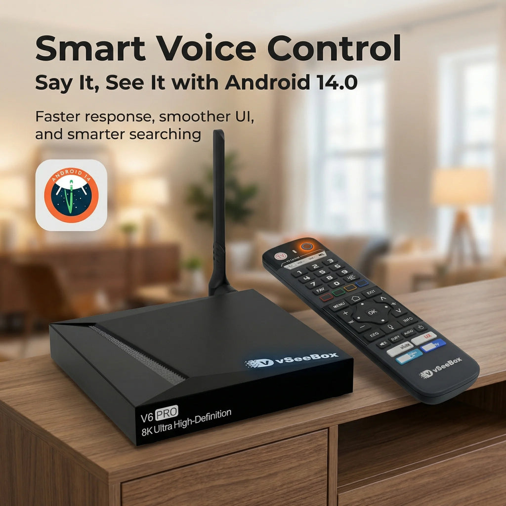 VSeeBox V6 Pro 2026 Newest, 4GB RAM+32GB Storage, Parental Control