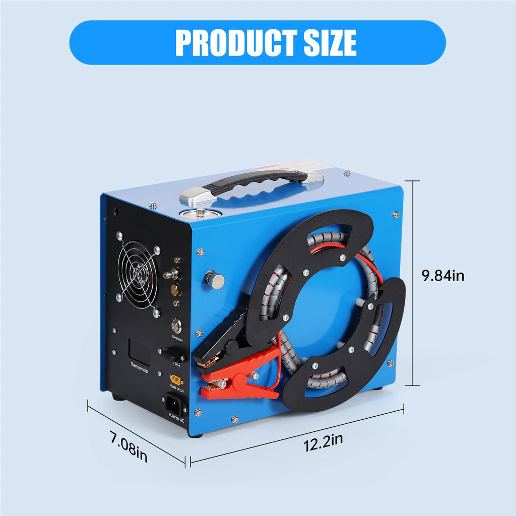 300bar 4500Psi/30Mpa PCP compressor pcp 12v  automatic stop, no oil/water,, 8MM, suitable for paintball/PCP, 220V AC or 12V 5.01