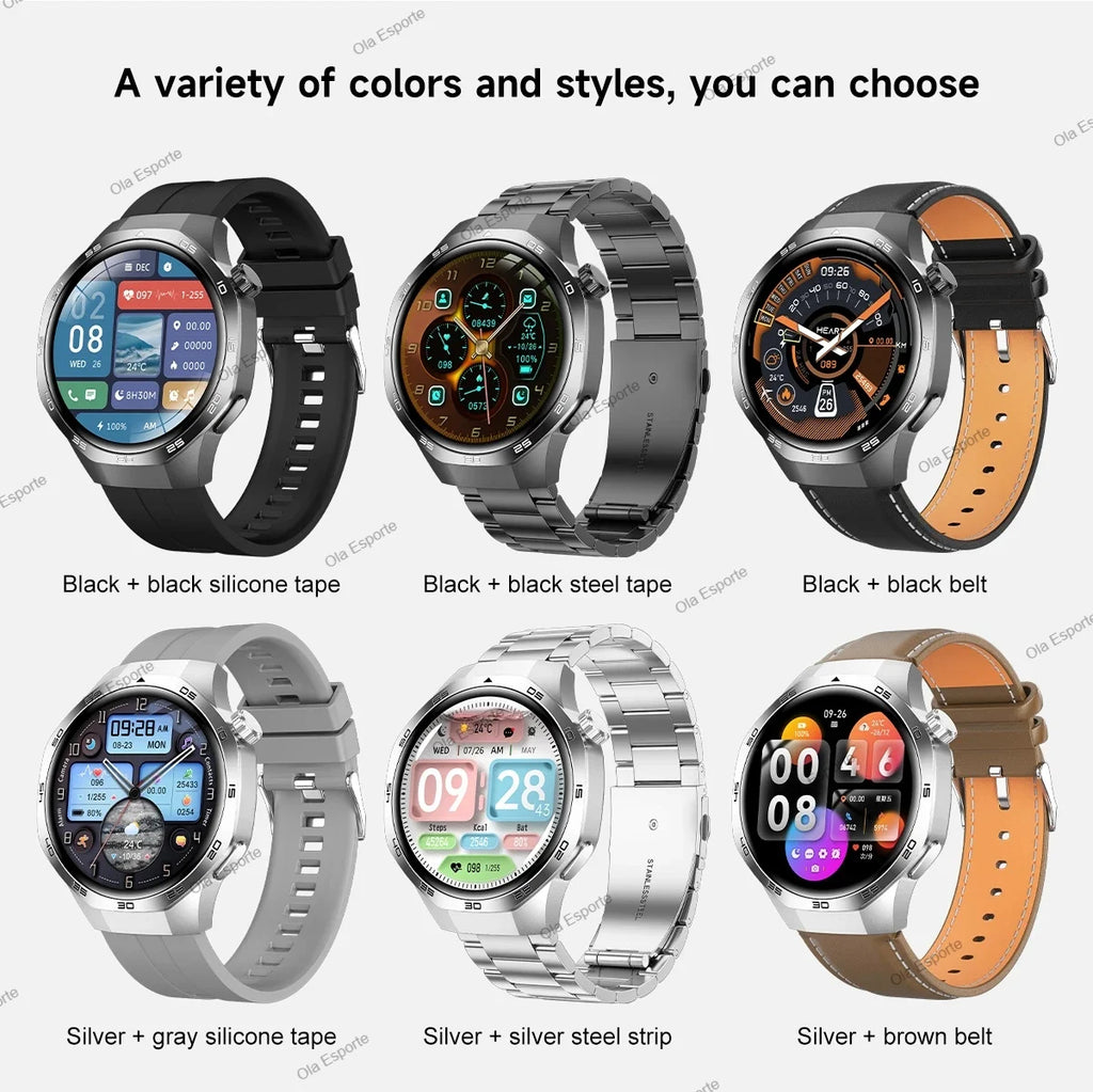 2026 New Smart Watch Men AMOLED HD Screen GPS Motion Trajectory Heart Rate Bluetooth Calls SmartWatch Waterproof For Android iOS