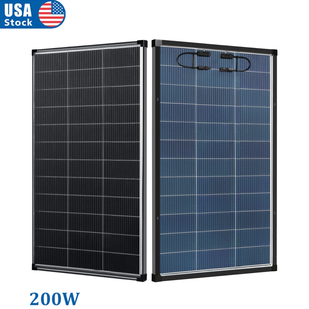 200 Watt N‑Type Bifacial Solar Panel 18BB A+ Grade, 25% Efficiency IP68 Waterproof Solar Cell Module, 12V Off‑Grid Power Solution for RV Boat Camper Rooftops