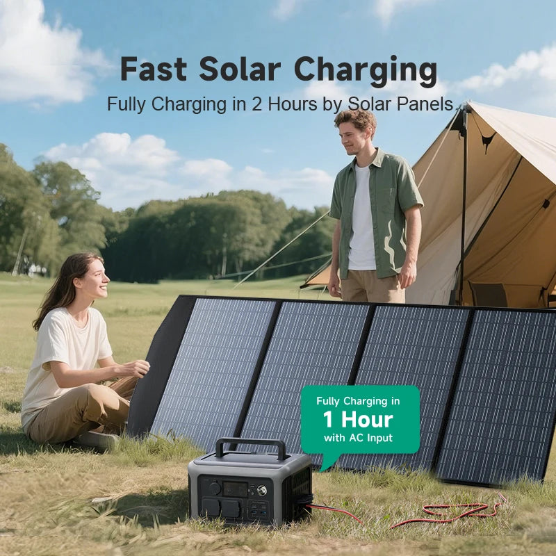 ALLPOWERS R600 Portable Power Station 600W 299Wh LiFePO4 Solar Generator with 2x600W (1200W Surge) AC Outlet for Camping RV Home
