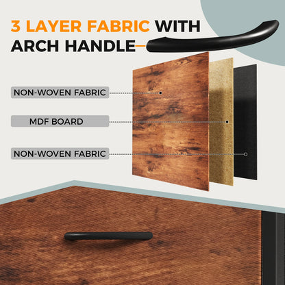 JHK 12  Fabric Cabinet For Living Room Drawers Beside Nightstand Tables Wood Top Entertainment Center Large Fabric TV Consoles for Bedroom Up to 80'' TVs Storage Closet Chest Clothes Display Of Furniture