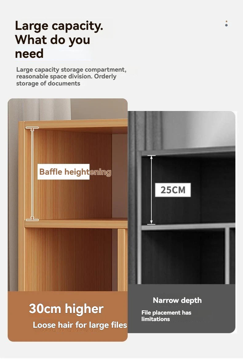Bookshelf floor to ceiling household multifunctional storage rack living room large capacity multi-layer display cabinet simple