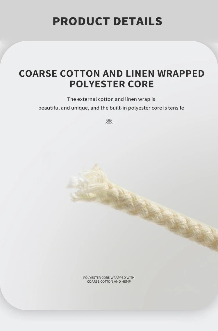 1Pair 8mm Bold Round Shoelaces Quality Linen Cotton Sneakers Shoelace AF1 Shoe laces 100/120/140/160/180CM Shoes Accessories