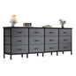 JHK 12  Fabric Cabinet For Living Room Drawers Beside Nightstand Tables Wood Top Entertainment Center Large Fabric TV Consoles for Bedroom Up to 80'' TVs Storage Closet Chest Clothes Display Of Furniture