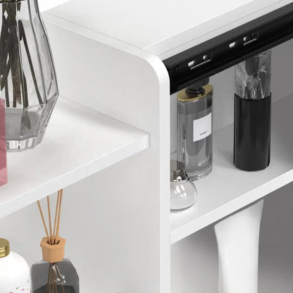 Makeup Vanities Vanity Desk with Sliding Mirror, Bedroom Dressing Table, Makeup Desk with 6 Drawers Bedroom Furniture