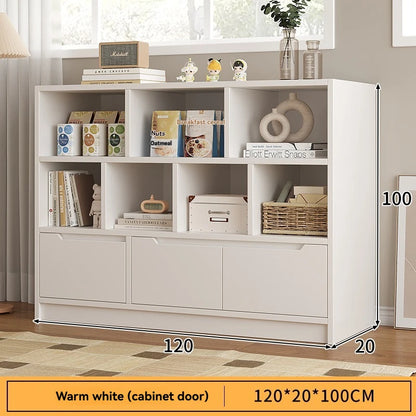 Bookshelf floor to ceiling household multifunctional storage rack living room large capacity multi-layer display cabinet simple