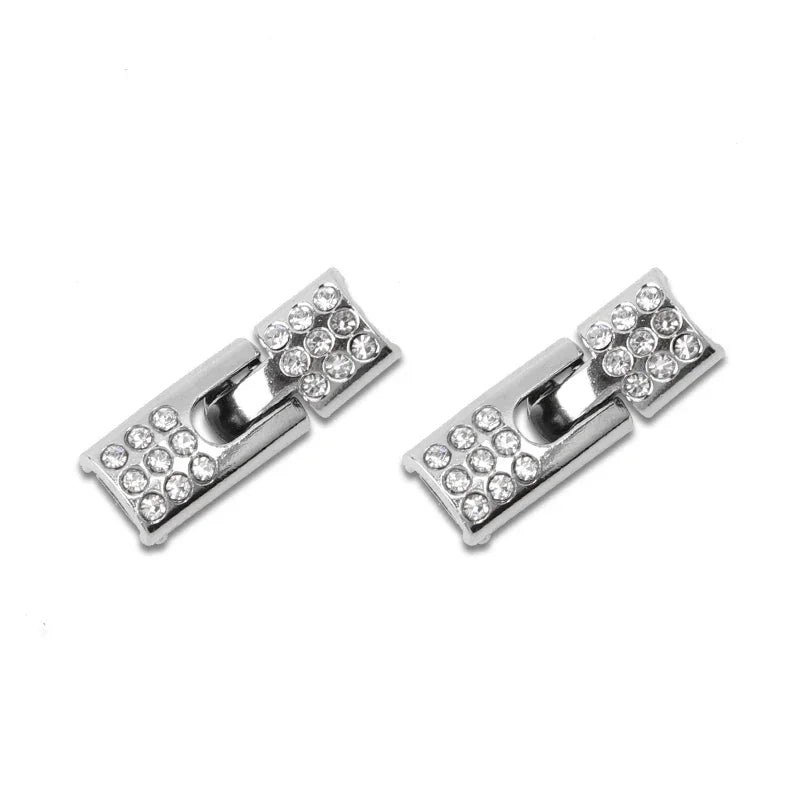 Fashion Elastic No Tie Shoelaces Rhinestone Cross Lock Tieless Shoelace Flat Shoe Laces Suitable for Sneakers and Athletic Shoes