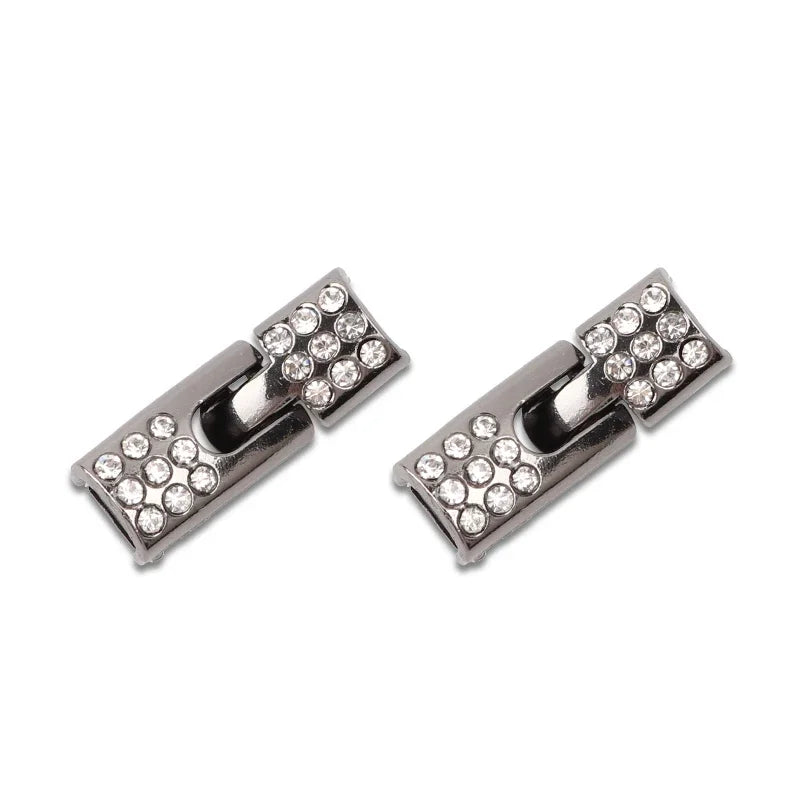 Fashion Elastic No Tie Shoelaces Rhinestone Cross Lock Tieless Shoelace Flat Shoe Laces Suitable for Sneakers and Athletic Shoes
